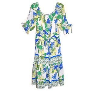 Figueroa & Flower Boho Tropical Tiered Midi Dress